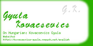 gyula kovacsevics business card